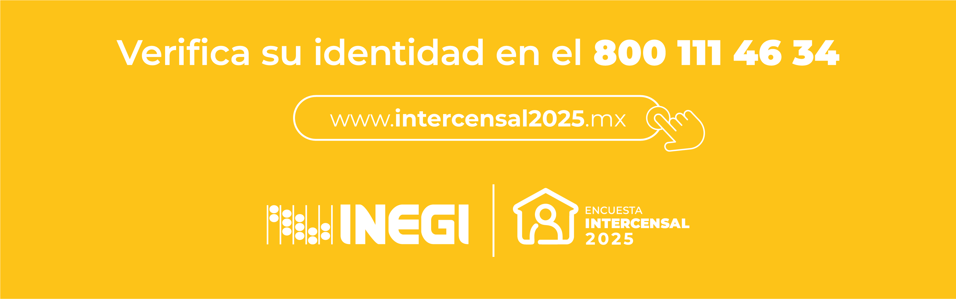 Verifica su identidad en el 800 111 46 34 — INEGI — Encuesta Intercensal 2025